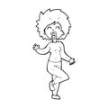 cartoon woman dancing