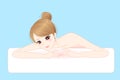 Cartoon woman enjoy do spa