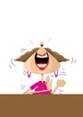 Cartoon of a woman laughing hysterically