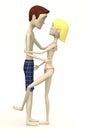 Cartoon woman seducting man Royalty Free Stock Photo
