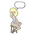 cartoon woman striking pose with speech bubble