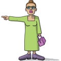 Cartoon woman with a suspicious look indicates Royalty Free Stock Photo