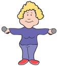 Cartoon Woman Working Out