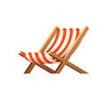 Cartoon wooden beach chaise lounge. Beach chair illustration. Royalty Free Stock Photo