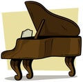 Cartoon wooden brown grand piano vector icon Royalty Free Stock Photo