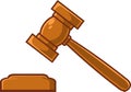 Cartoon Wooden Brown Judge Gavel Royalty Free Stock Photo