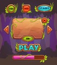 Cartoon wooden game user interface