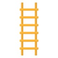 Cartoon wooden ladder icon isolated on white background. Vector illustration in cartoon style for your design