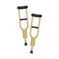 Cartoon wooden medical crutches