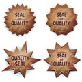 Cartoon Wooden Seal Of Quality