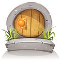 Cartoon Wooden And Stone Hobbit Door For Ui Game Royalty Free Stock Photo