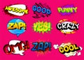 Cartoon words, text effect. Speech bubble. Royalty Free Stock Photo