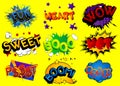 Cartoon words, text effect. Speech bubble. Royalty Free Stock Photo