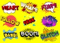 Cartoon words, text effect. Speech bubble. Royalty Free Stock Photo