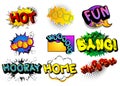 Cartoon words, text effect. Speech bubble. Royalty Free Stock Photo