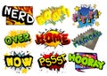 Cartoon words, text effect. Speech bubble. Royalty Free Stock Photo