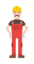 Cartoon worker character illustration. Royalty Free Stock Photo