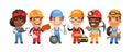 Cartoon Worker Characters with Different Professions