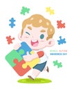 Cartoon World Autism Awareness Day illustration vector