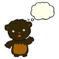 cartoon worried black bear with thought bubble