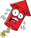 Cartoon Worried Firecracker