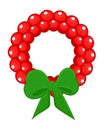 Cartoon Wreath - Christmas Vector Illustration Royalty Free Stock Photo
