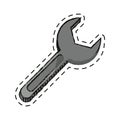 Cartoon wrench maintenance equipment repair