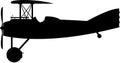 Cartoon WW1 Biplane Silhouette