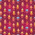 Cartoon xmas party animal seamless pattern