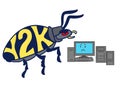 Cartoon Y2K millennium bug