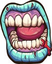 Cartoon yelling zombie mouth