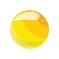 Cartoon yellow ball. Toy rubber ball for children. Color illustration for kids.