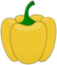 Cartoon yellow bell pepper. Paprika clipart