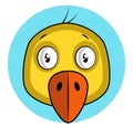 Cartoon yellow bird with orang beak vector illustration