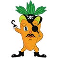 Cartoon yellow carrot pirate