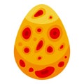 Yellow alien egg with red spots from outer space Royalty Free Stock Photo