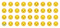 Cartoon yellow emoji smiley face emoticon icon set