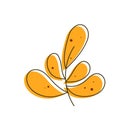 Cartoon yellow Leaf Organic Plant