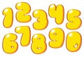 Cartoon yellow numbers