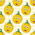 Cartoon Yellow Pepper Seamless Pattern