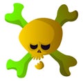 Cartoon yellow skull vector illustartion