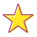 Cartoon yellow star for web, app or game. Rating