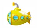 Cartoon yellow submarine side Royalty Free Stock Photo