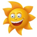 Cartoon yellow sun face Royalty Free Stock Photo