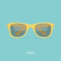 Cartoon Yellow Sunglass with Black Lenses. Vector Royalty Free Stock Photo