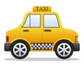 Cartoon Yellow Taxi Car Royalty Free Stock Photo