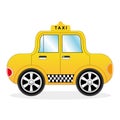 Cartoon Yellow Taxi Car