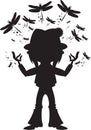 Cartoon Yoga Hippie Silhouette