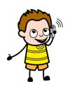 Cartoon Young Boy talking on Cell Phone Royalty Free Stock Photo