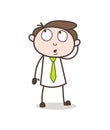 Cartoon Young Executive Thinking Expression Vector Royalty Free Stock Photo